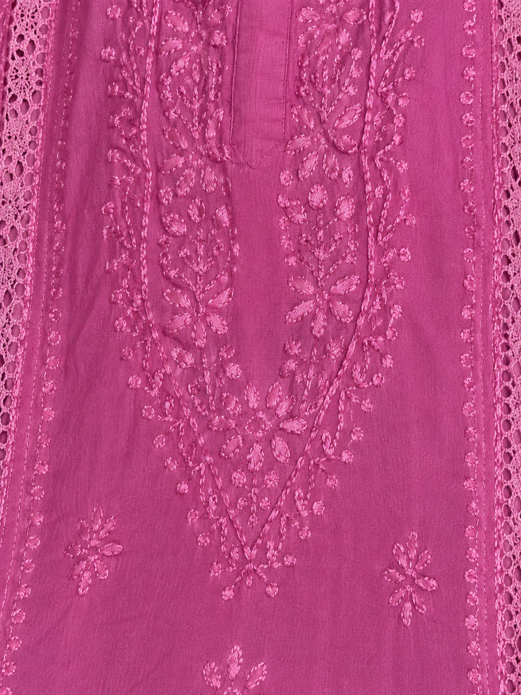 Rose Pink Cotton Chikankari Kurta for Women